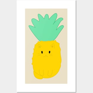 Pineapple cat Posters and Art